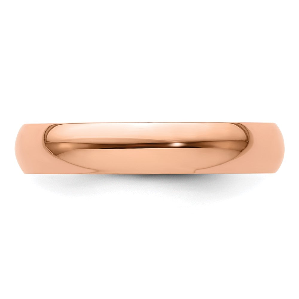 14k Rose Gold 4mm Lightweight Half Round Wedding Band Size 5