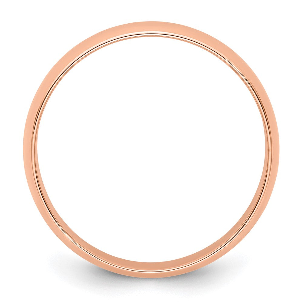 14k Rose Gold 5mm Lightweight Half Round Wedding Band Size 5