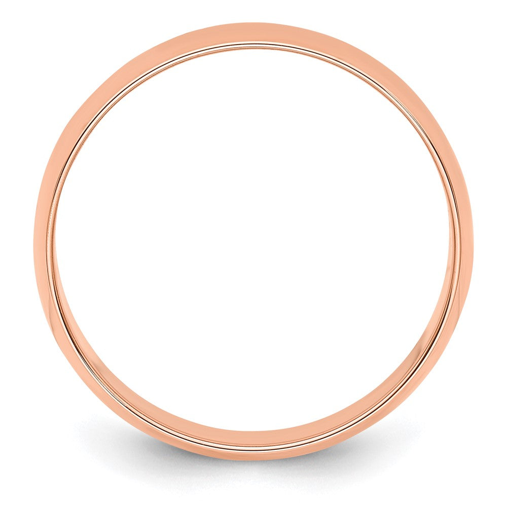 14k Rose Gold 6mm Lightweight Half Round Wedding Band Size 7