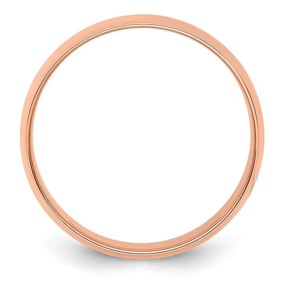14k Rose Gold 8mm Lightweight Half Round Wedding Band Size 5.5