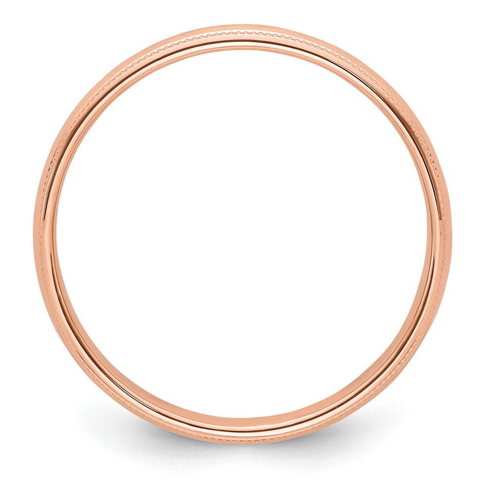 14k Rose Gold 4mm Milgrain Half-Round Wedding Band Size 4