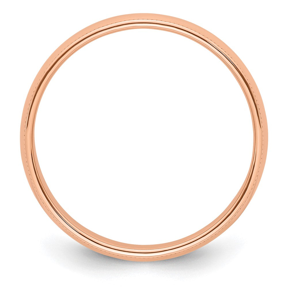 14k Rose Gold 5mm Milgrain Half-Round Wedding Band Size 5.5