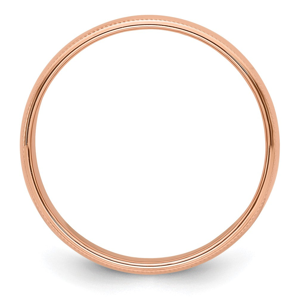 14k Rose Gold Rose Gold 6mm Milgrain Half-Round Wedding Band Size 7