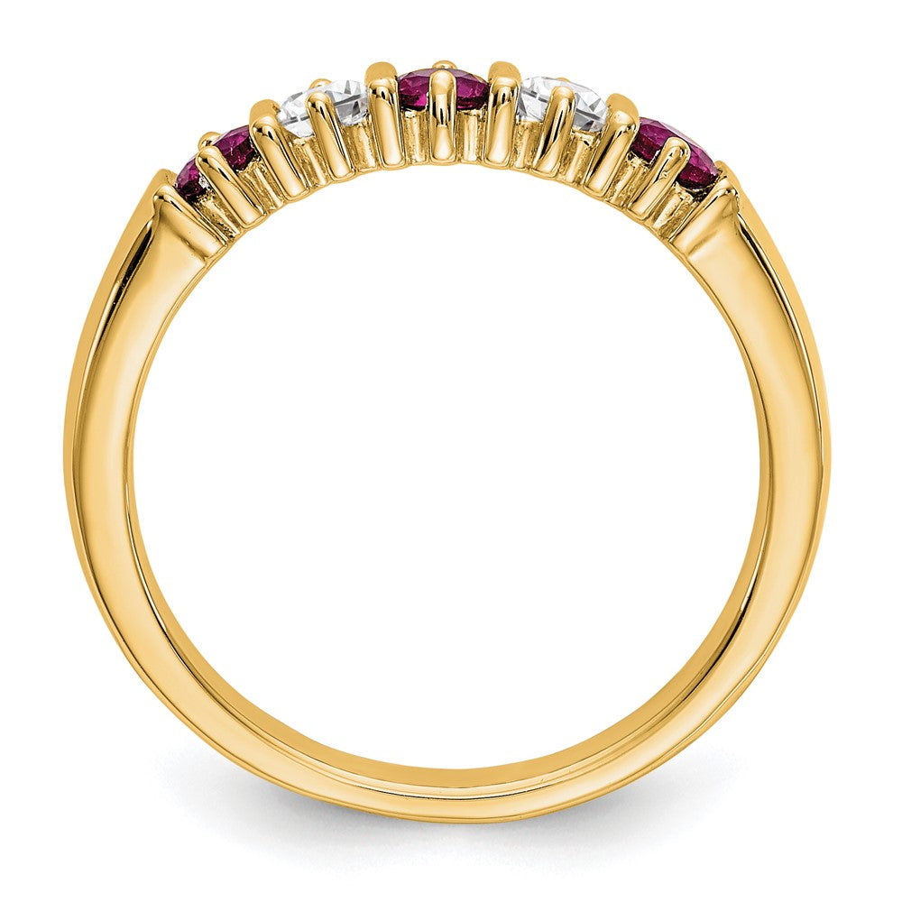 14k Yellow Gold 1/5 carat Diamond and Ruby Complete Band