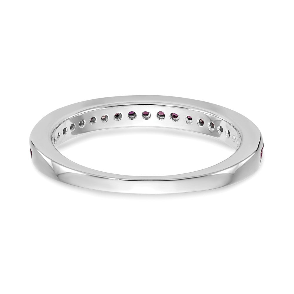 14k White Gold Ruby Complete Channel Band