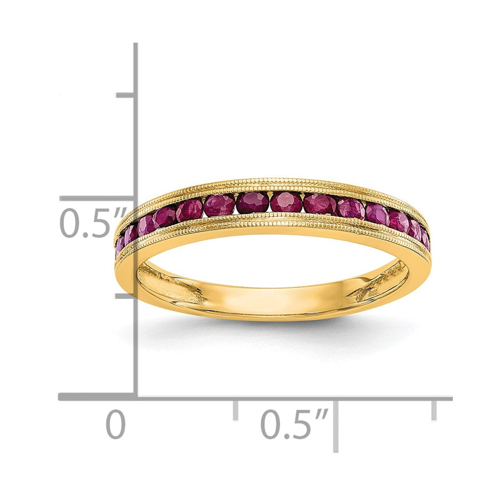 14k Yellow Gold Ruby Complete Channel Band