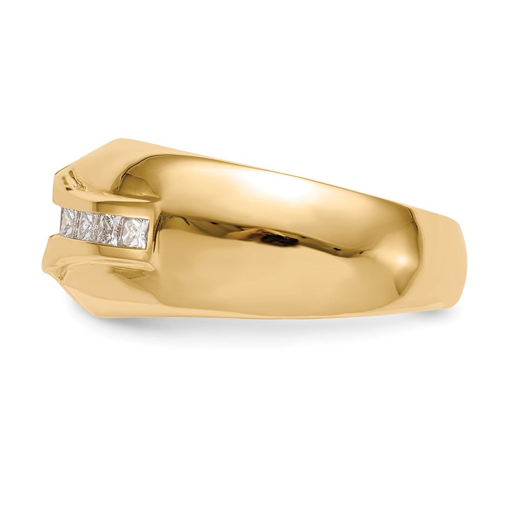 14k Yellow Gold (Holds 1-5.5 Round Center, 8-2.0, 2-1.8mm Round) Men's Ring Mounting