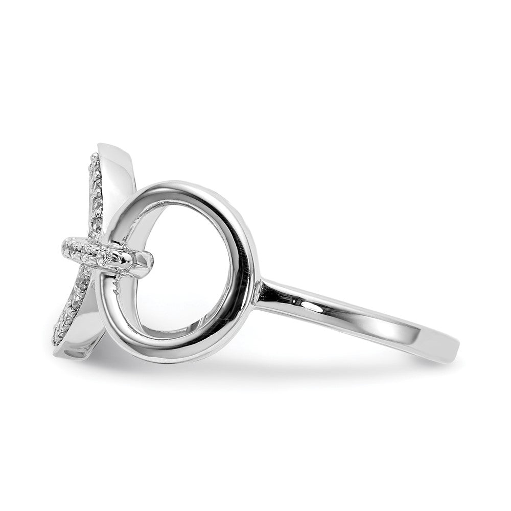 14k White Gold Diamond Fancy Circles Ring
