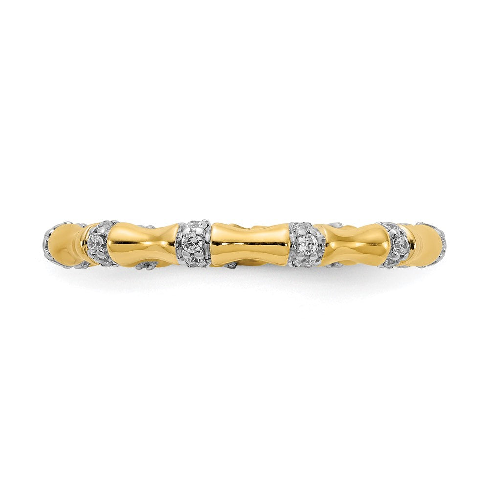 14k Diamond Fancy Bamboo Ring