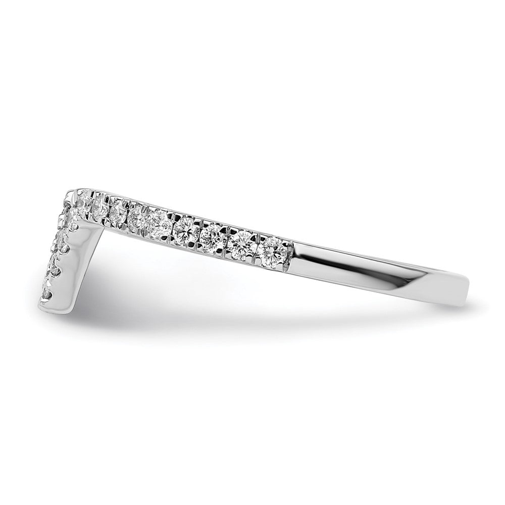 14k White Gold V-shape Diamond Ring Guard