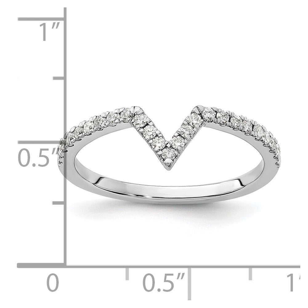 14k White Gold V-shape Diamond Ring Guard