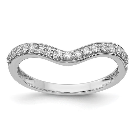 14k White Gold Diamond Ring Guard