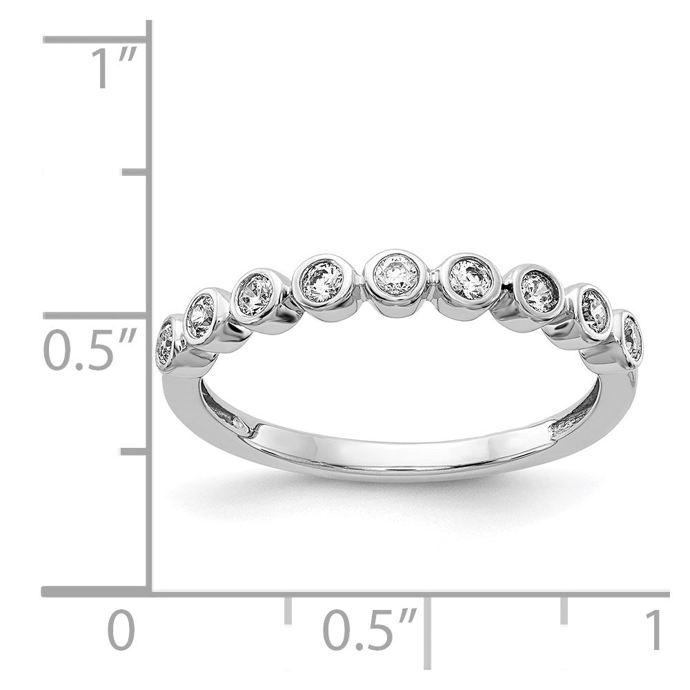 14k White Gold 9-stone Bezel-set Diamond Band