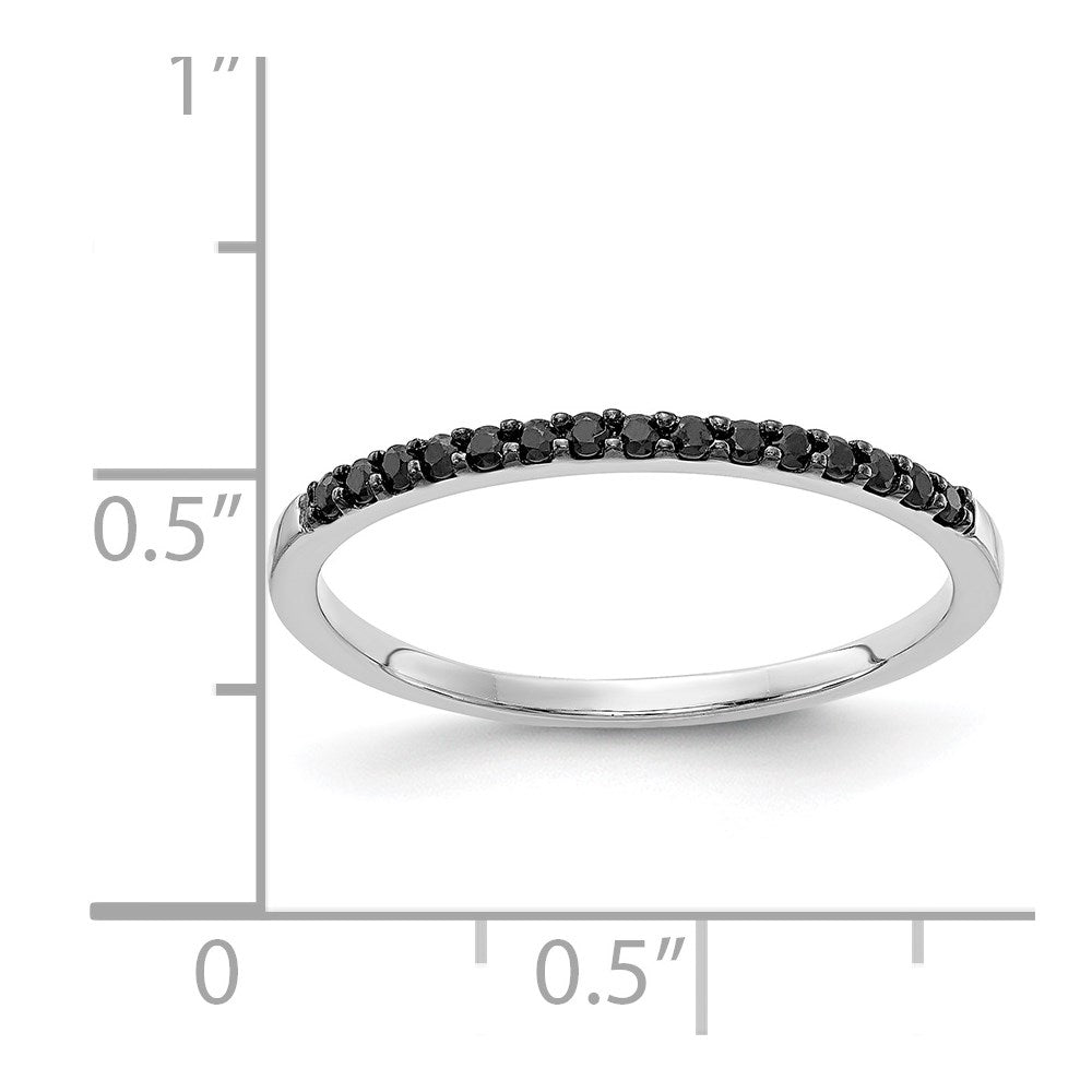 14k White Gold Black Diamond Band