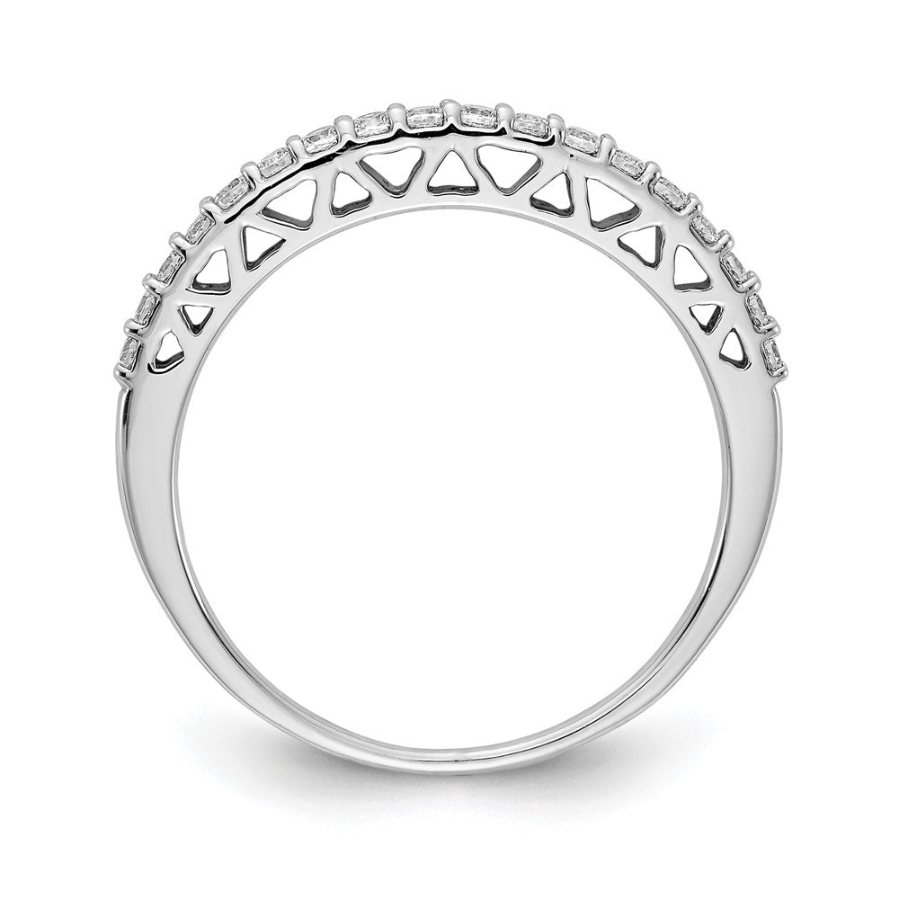 14k White Gold Polished Diamond Band