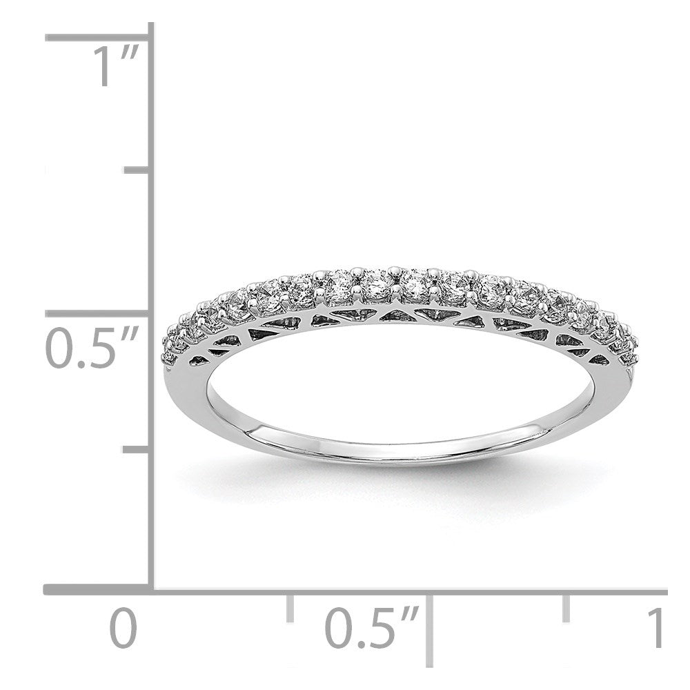 14k White Gold Polished Diamond Band
