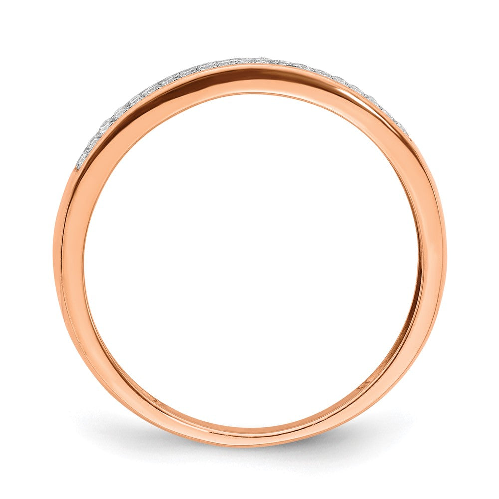 14k Rose Gold 2-row Diamond Band