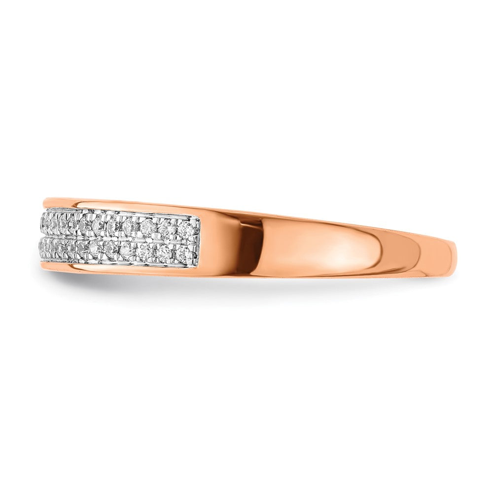 14k Rose Gold 2-row Diamond Band