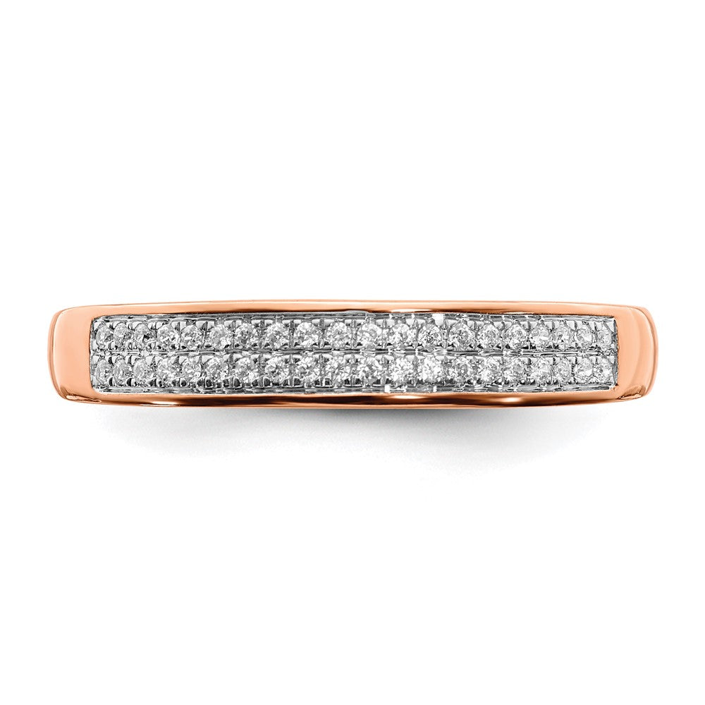 14k Rose Gold 2-row Diamond Band