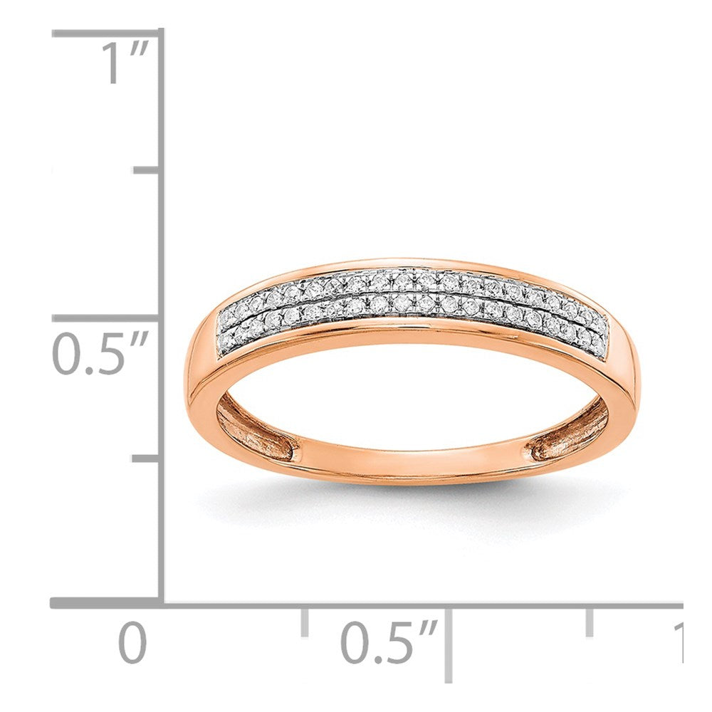 14k Rose Gold 2-row Diamond Band
