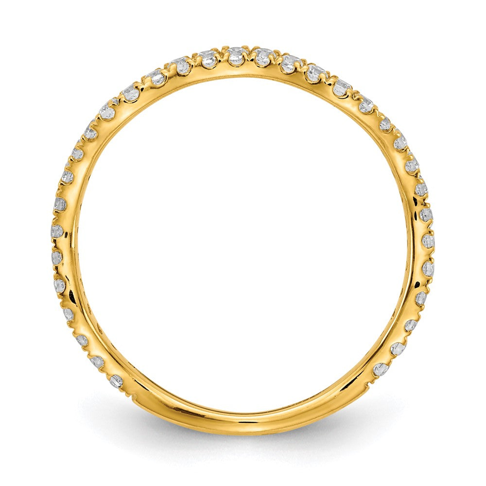 14k Yellow Gold Diamond Wavy Band