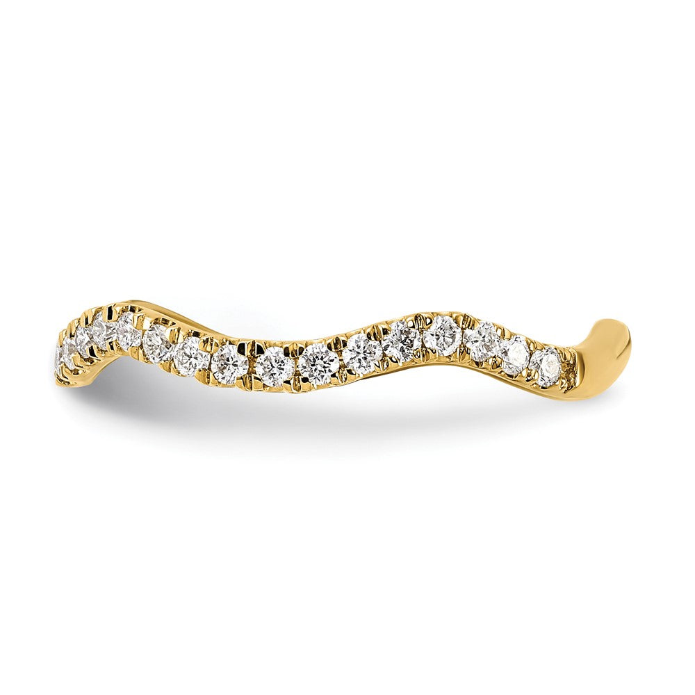 14k Yellow Gold Diamond Wavy Band