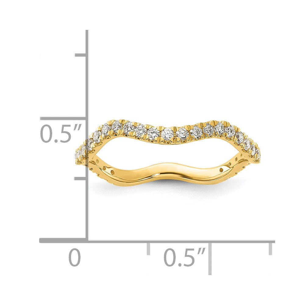 14k Yellow Gold Diamond Wavy Band