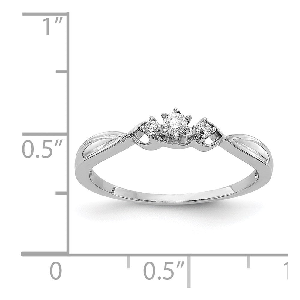 14k White Gold 3-stone Diamond Ring