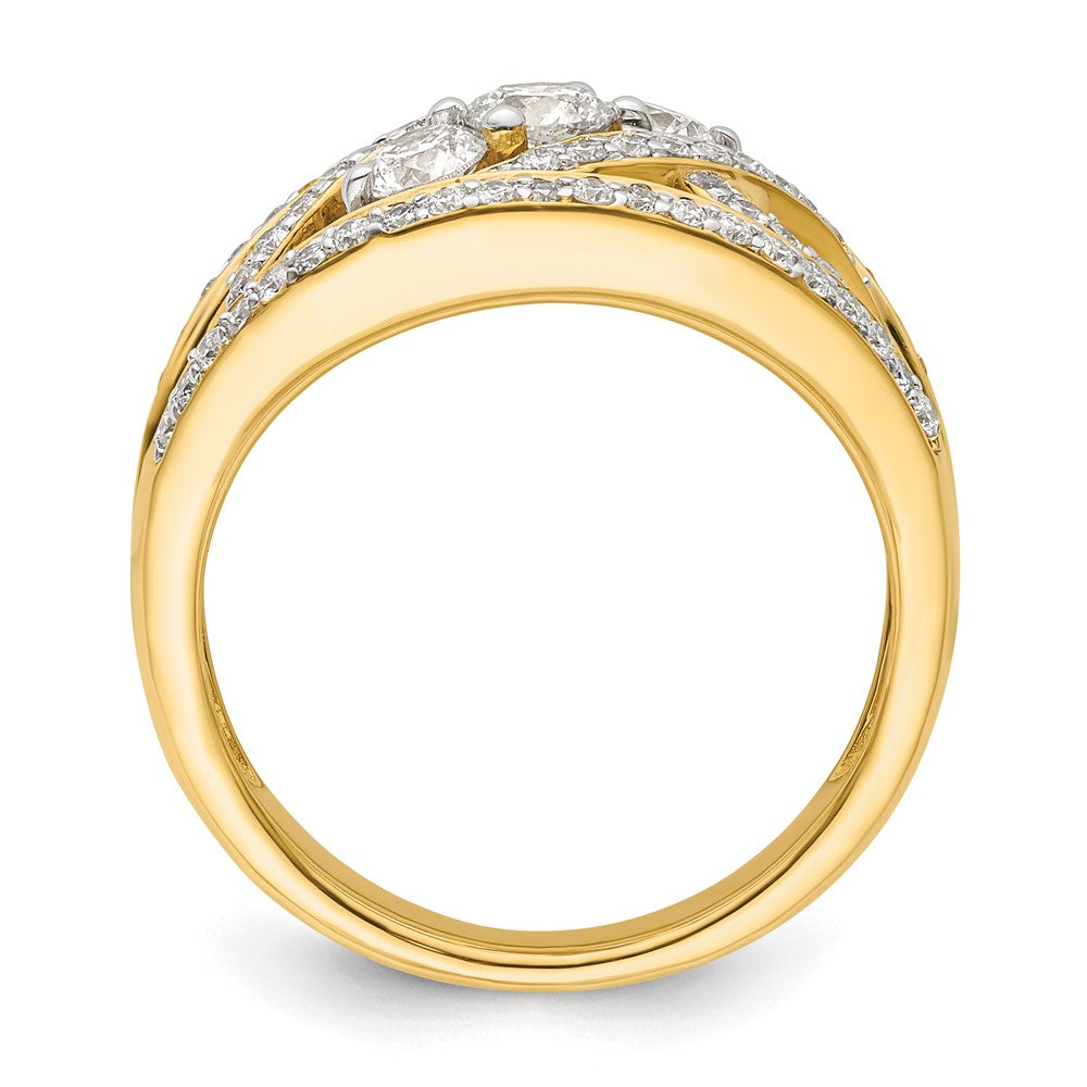 14k Fancy 3-stone Diamond Ring