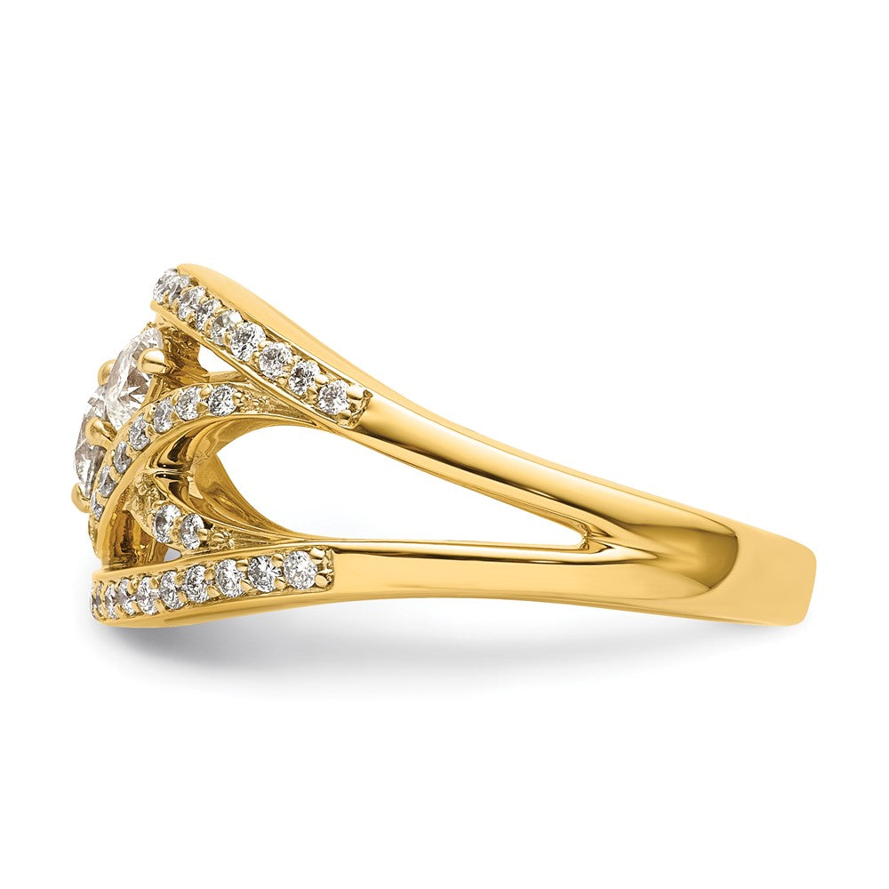 14k Fancy 3-stone Diamond Ring