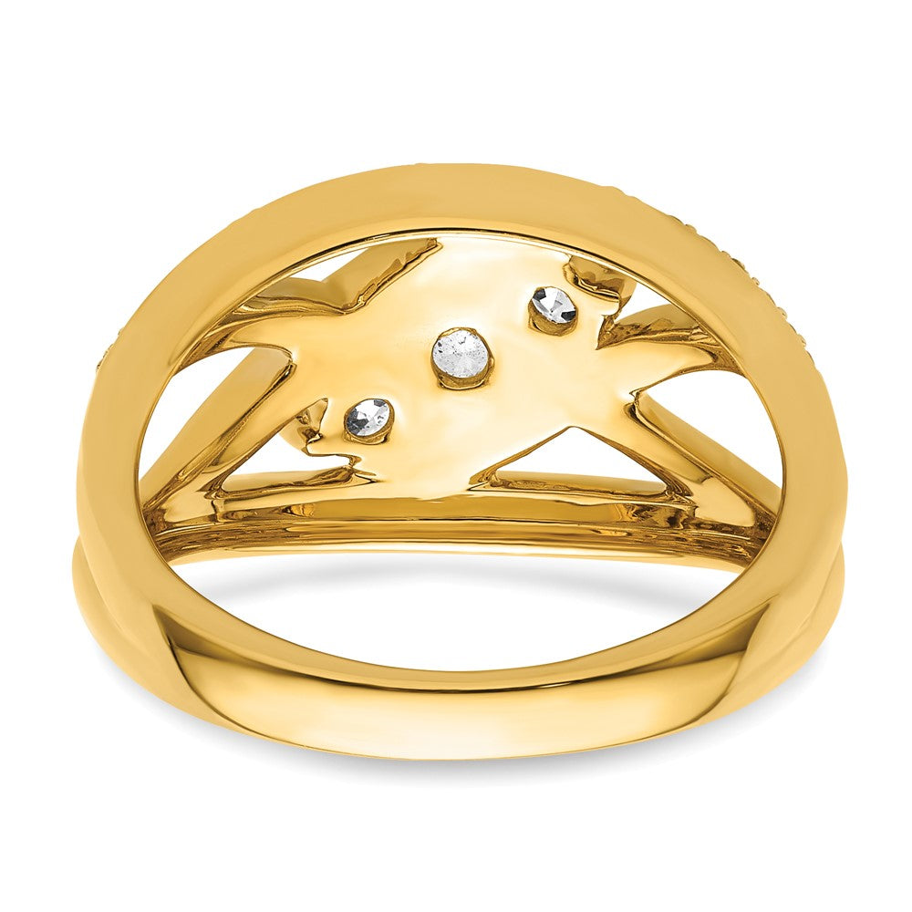 14k Fancy 3-stone Diamond Ring