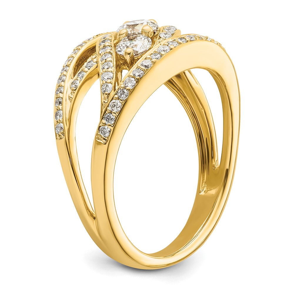 14k Fancy 3-stone Diamond Ring