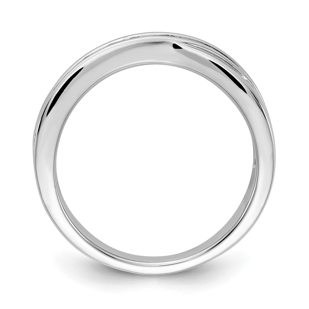 14k White Gold Channel-set Blue Diamond Ring