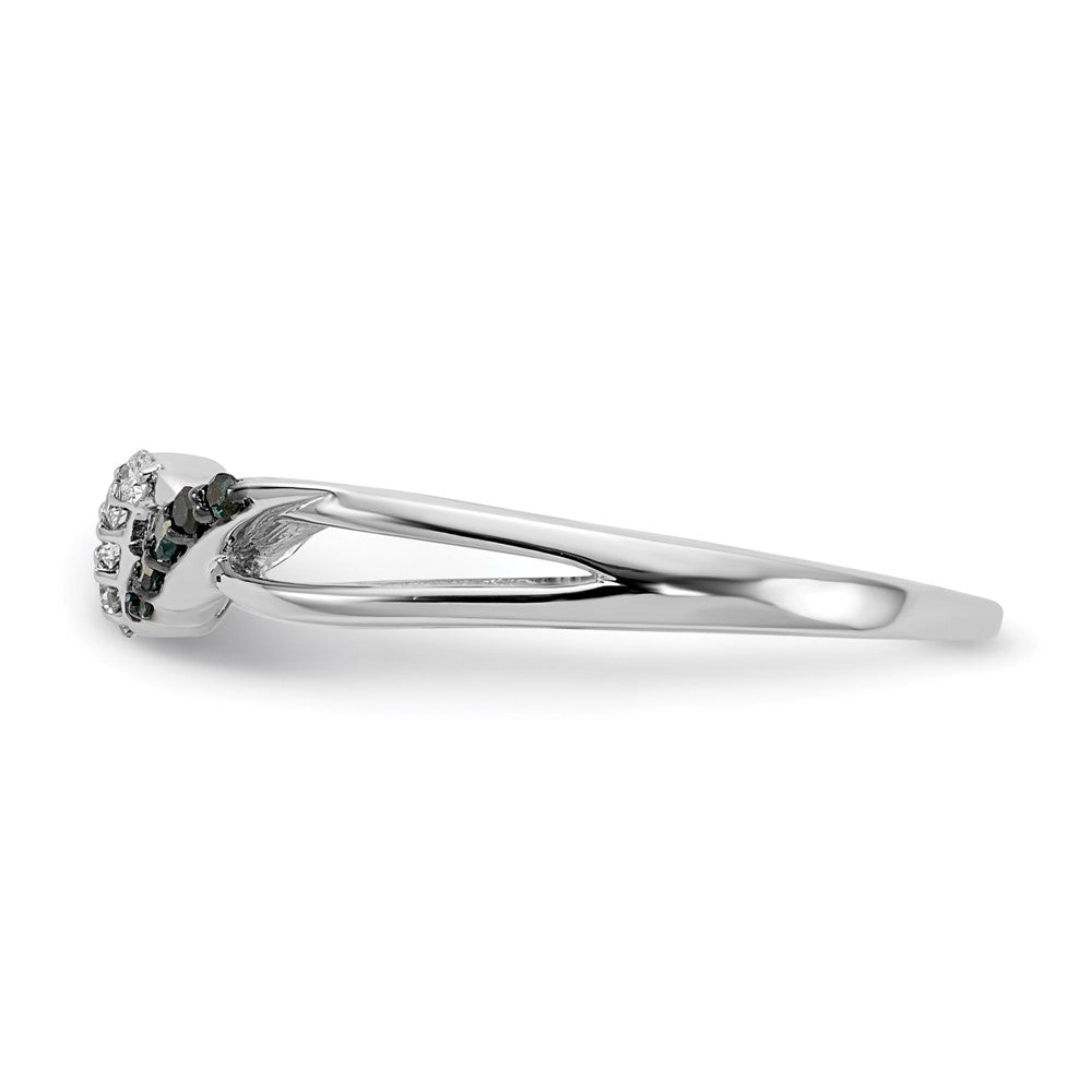 14k White Gold w/ Blue and White Diamond Twist Ring