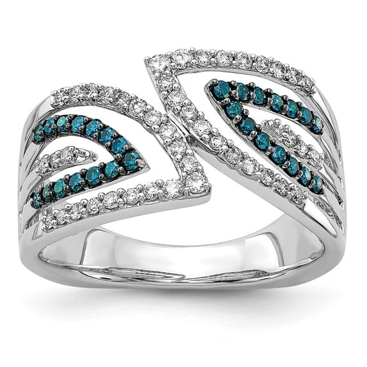 14k White Gold Blue/White Fancy Diamond Ring