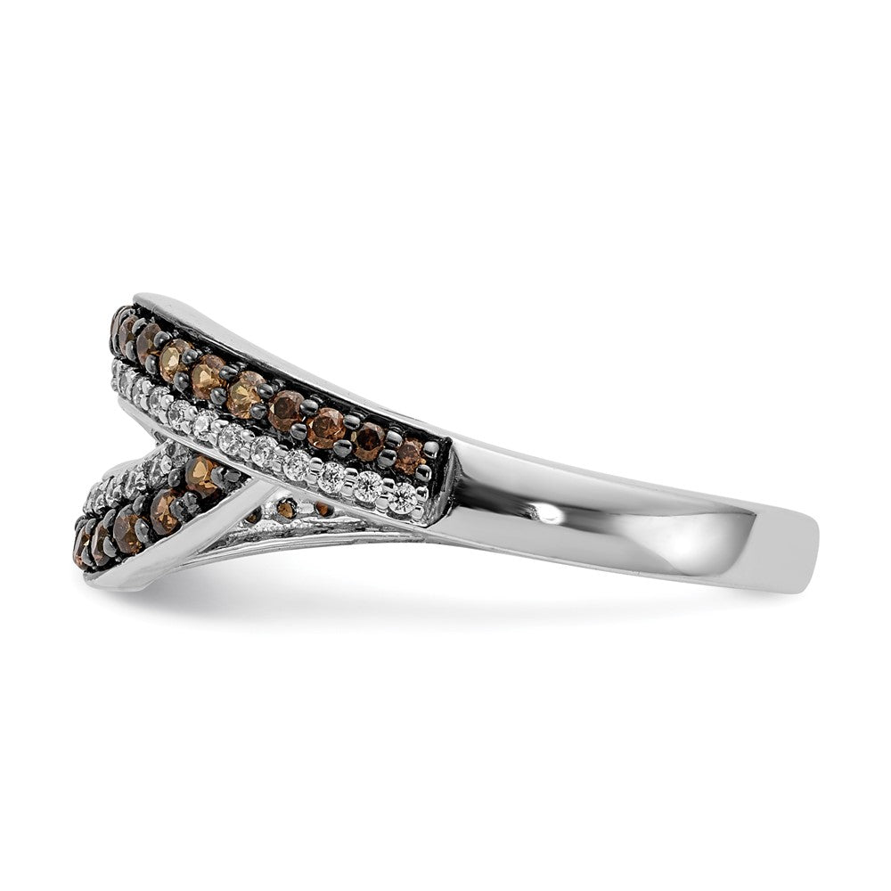 14k White Gold White Champagne Diamond Black Rhodium Ring