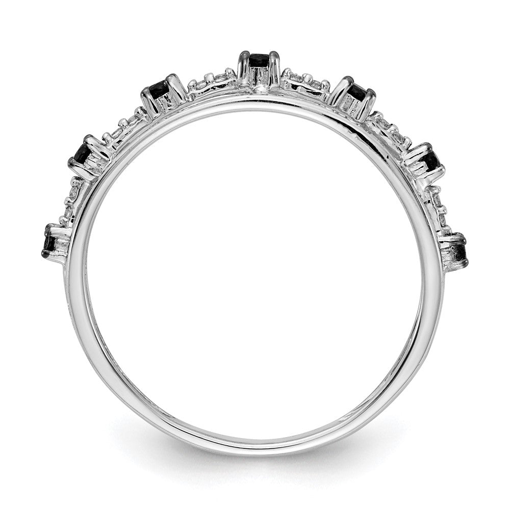 14k White Gold Black and White Diamond Ring