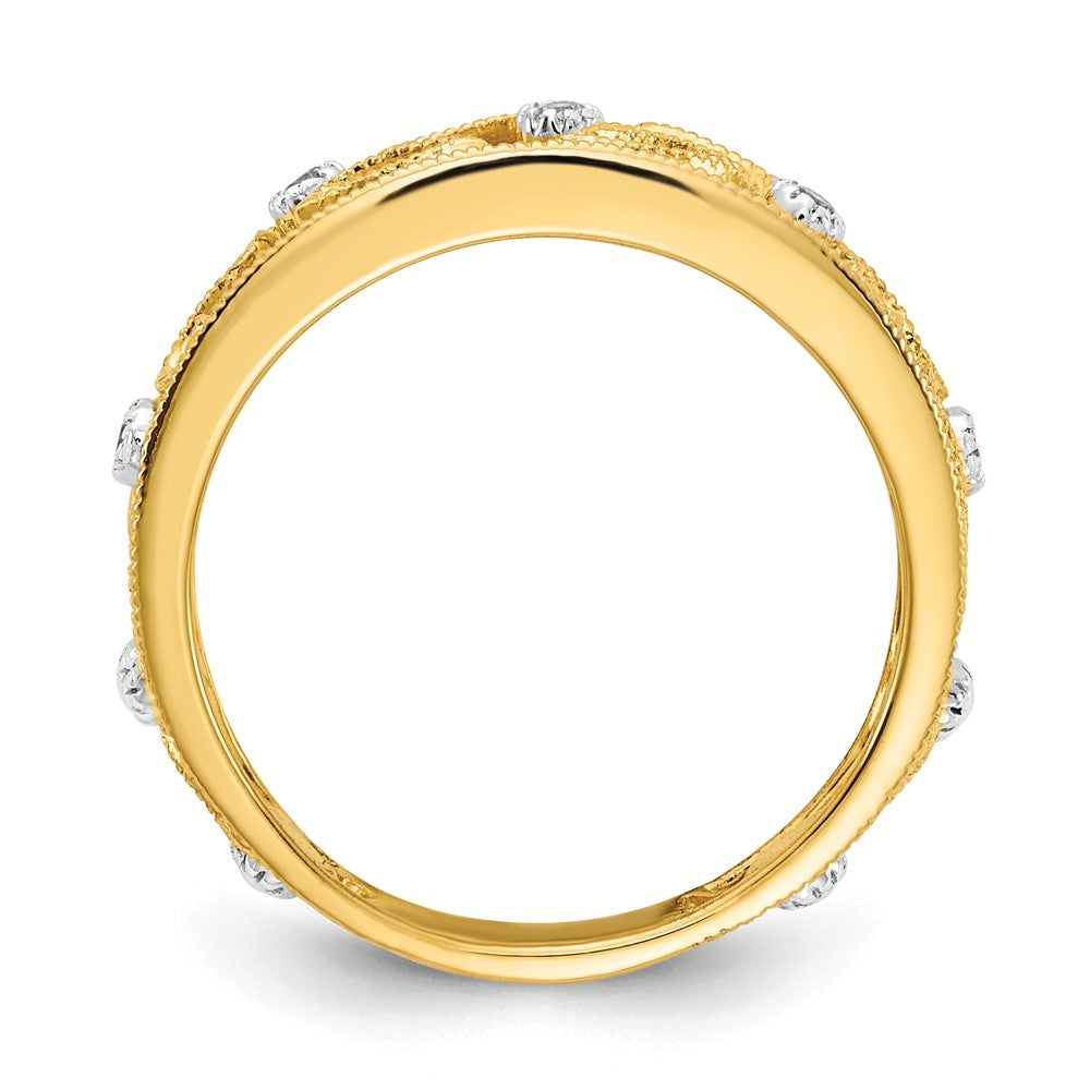 14k Flower Vine Design Diamond Ring