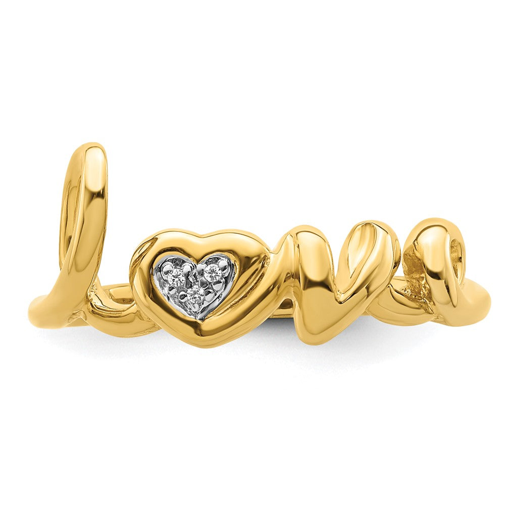 14k Diamond LOVE Ring