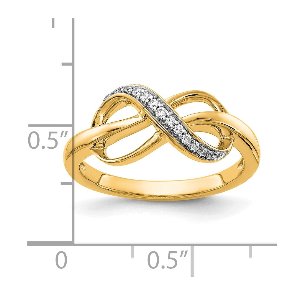 14k Yellow Gold Diamond Infinity Ring