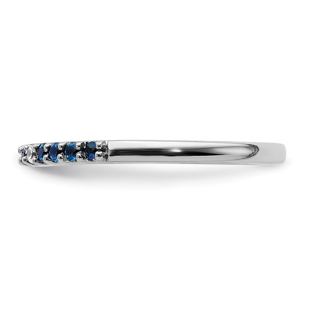 14k White Gold Diamond and Sapphire Band