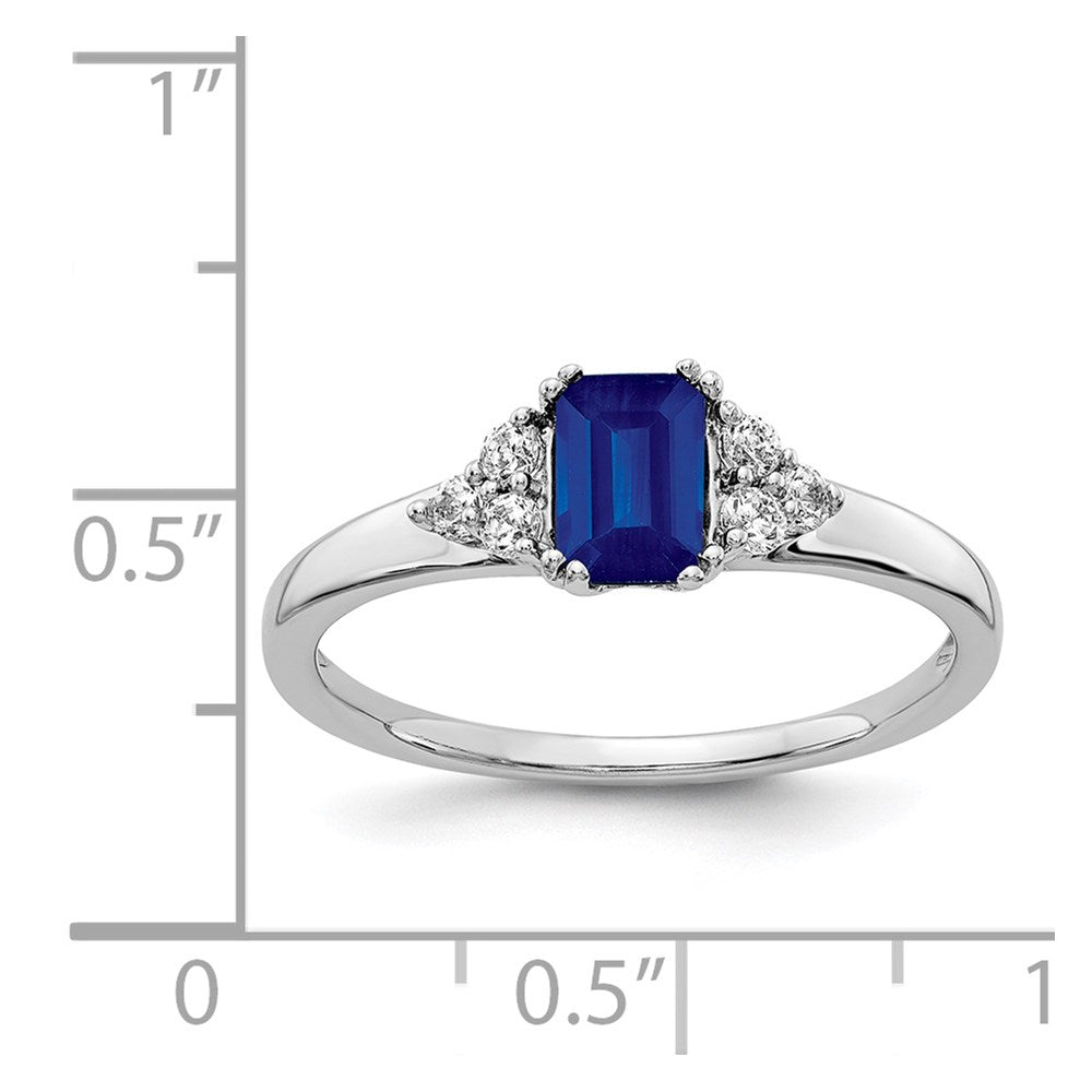14k White Gold Diamond and Sapphire Ring