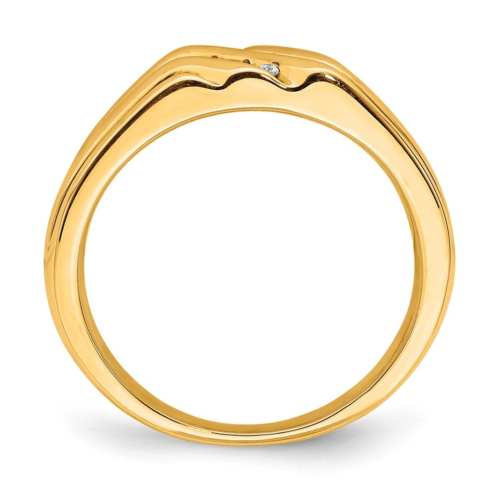 14k w/Rhodium Diamond Mens Ring