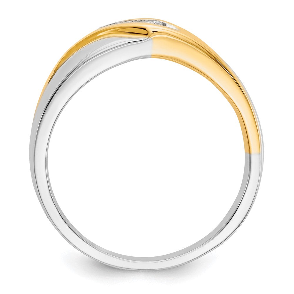 14k Two-tone Diamond Mens Ring