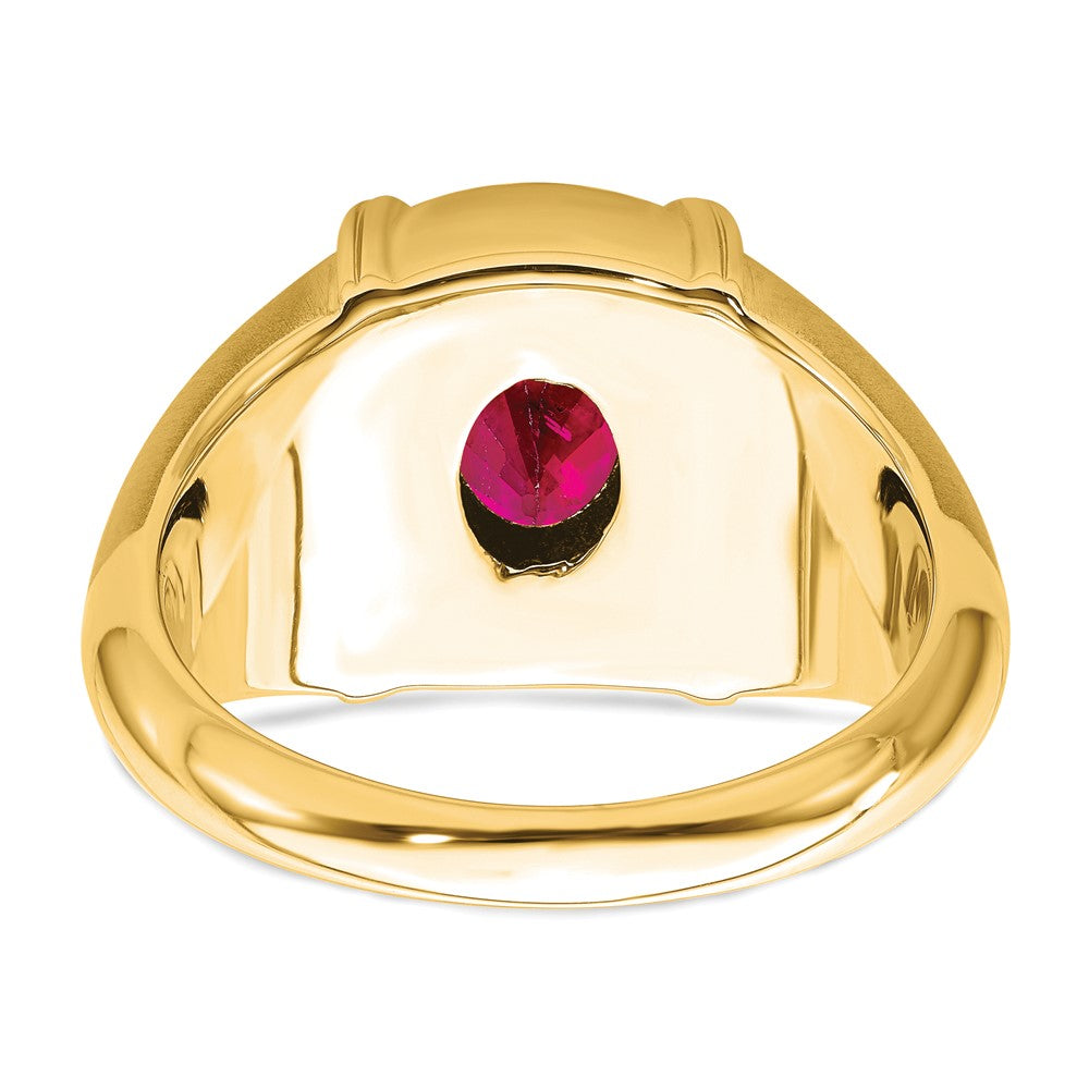 14k Ruby and Diamond Mens Ring