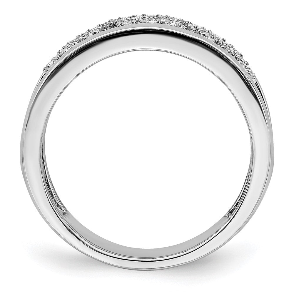 14k White Gold Polished Fancy Diamond Band