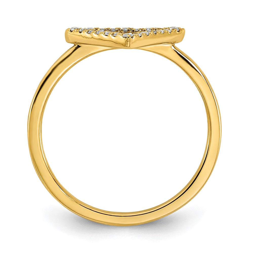 14k Polished Diamond Triangle Ring