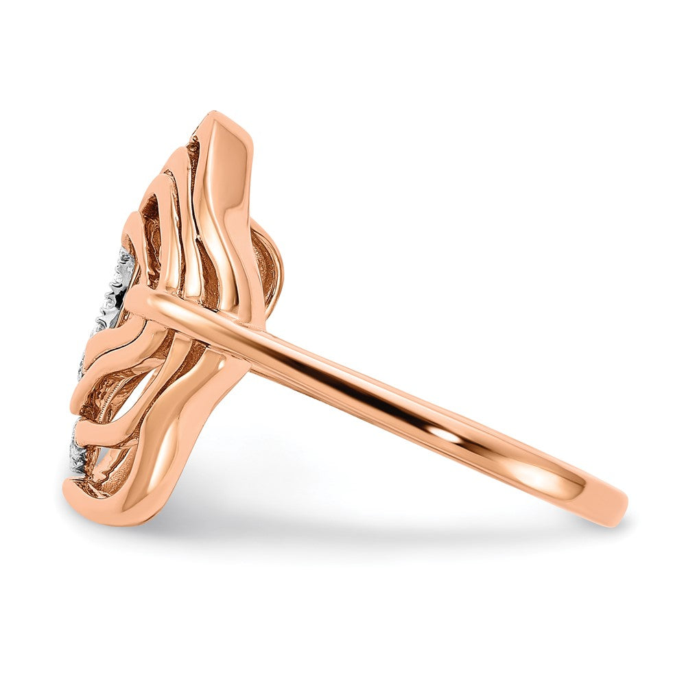 14k Rose Gold Polished Diamond Fancy Swirl Ring