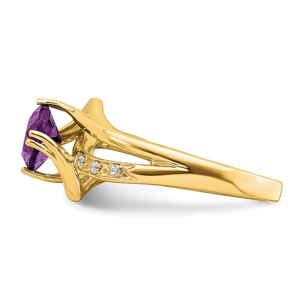 14k Amethyst and Diamond Ring