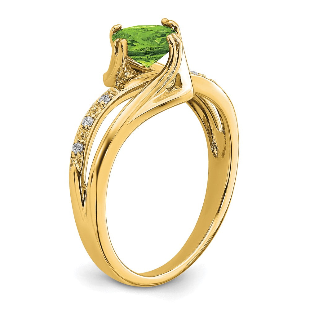 14k Peridot and Diamond Ring